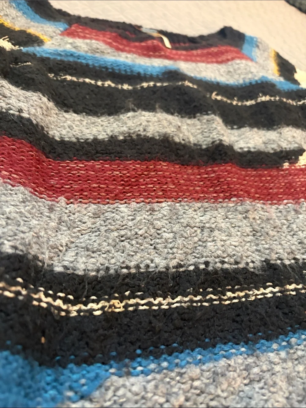 Free People Striped Crewneck Sweater in Black, Gray, Blue, Red & Yellow